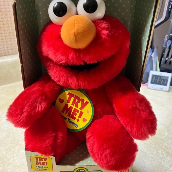 Vintage 1997 Sesame Street Talking “Elmo Loves You”Tyco Plush Doll RARE In Box - Picture 3 of 4